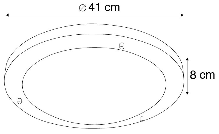 Candeeiro de teto moderno em aço 41 cm IP44 - Yuma Design,Moderno