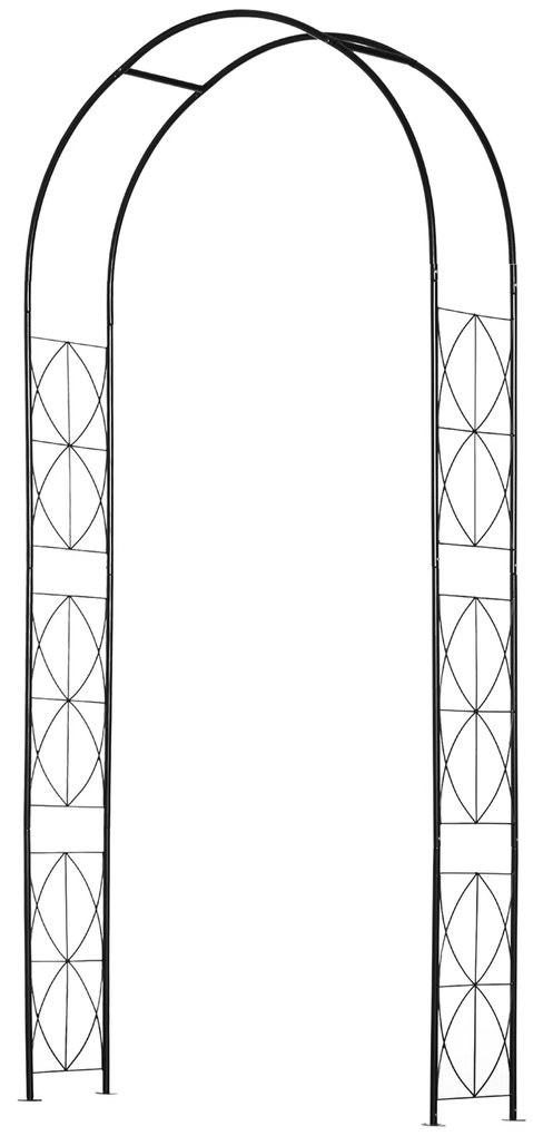 Outsunny Arco de Jardim de Metal Arco Decorativo com Desenho de Treliça para Plantas Trepadeiras para Decoração 114x30x230 cm Preto | Aosom Portugal