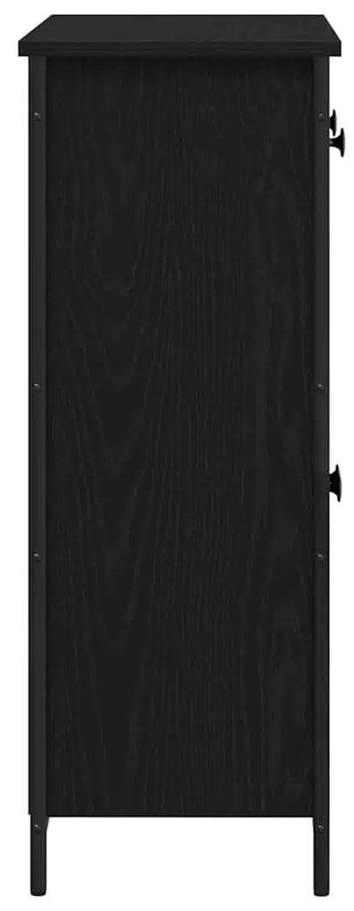 Buffet Preto em Madeira de Carvalho 70x30x80 cm em Madeira Engenharia