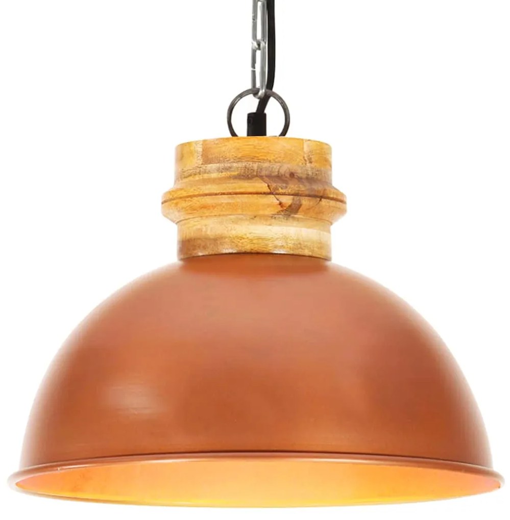 vidaXL Candeeiro de teto industrial redondo 32 cm E27 mangueira cobre