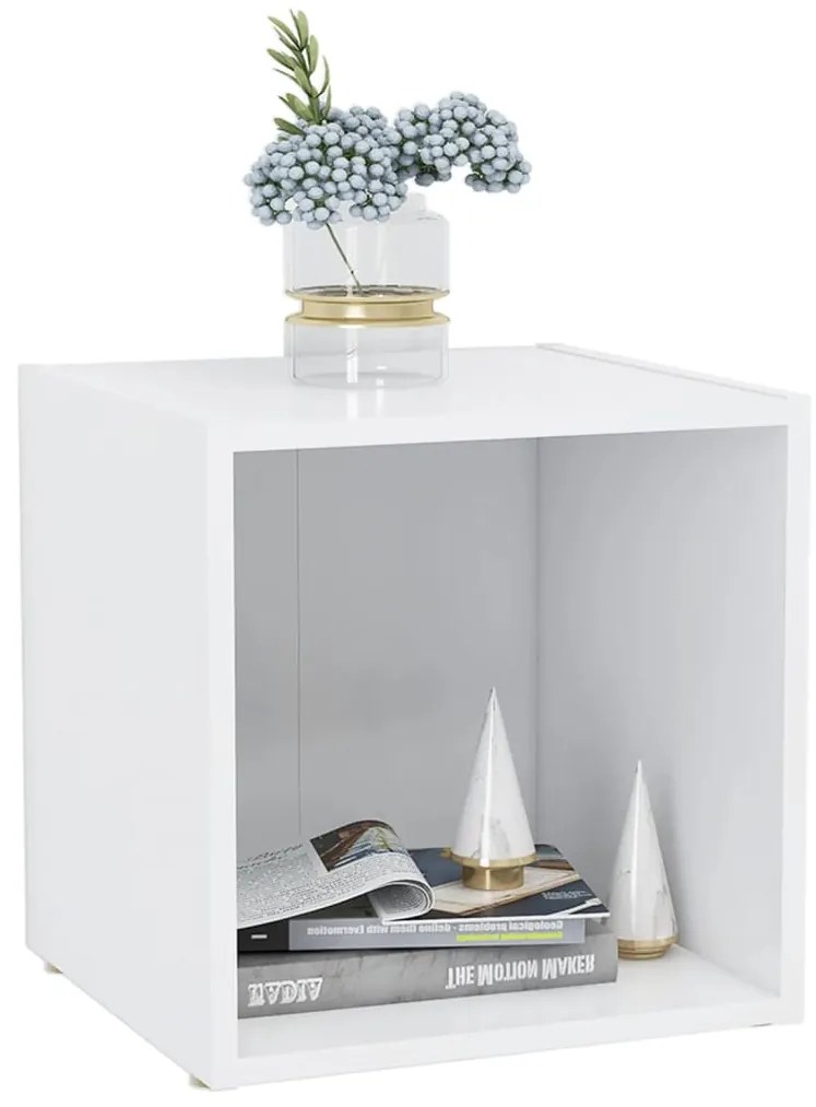 Móveis de TV 2 pcs 37x35x37 cm derivados de madeira branco