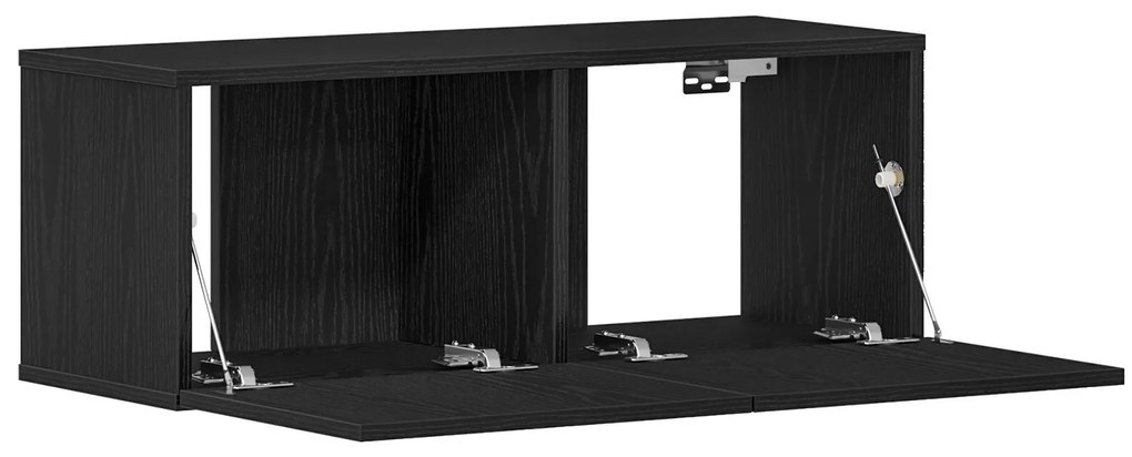 Armários de parede para TV (Conjunto de 2) - Carvalho Preto, 80x30x30