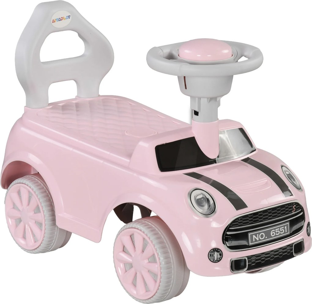 AIYAPLAY Carro Andador para Bebés de 18-36 Meses Carro Andador com Volante Buzina e Sistema Anti-Tombo  53x25x35 cm Rosa | Aosom Portugal