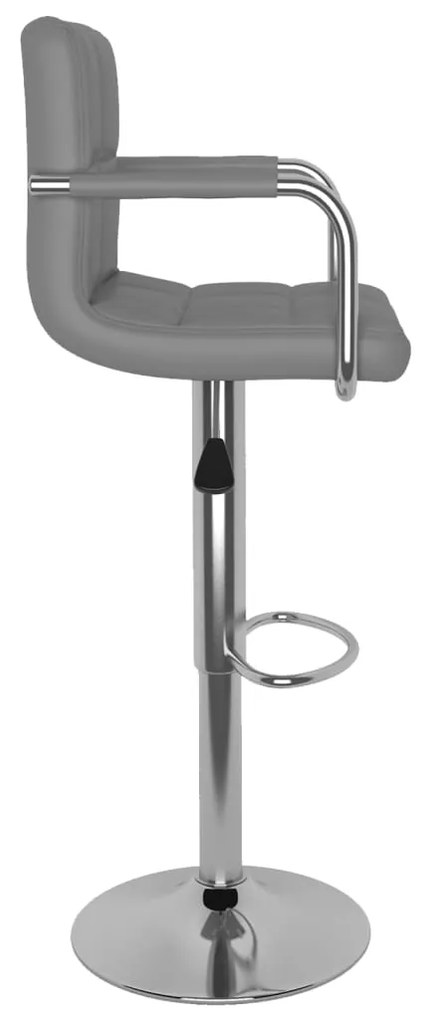 Bancos de bar 2 pcs couro artificial cinzento