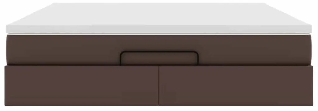 Estrutura de cama otomana com colchão 180x200 cm castanha