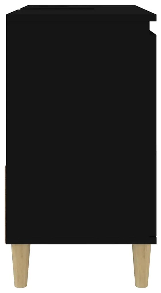 Armário de casa de banho 65x33x60cm derivados de madeira preto