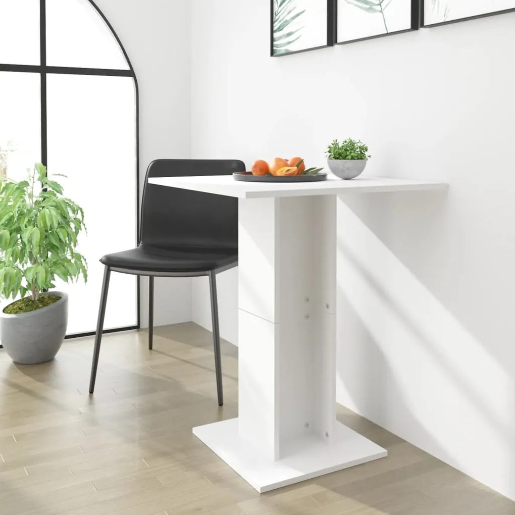 vidaXL Mesa de bistrô 60x60x75 cm derivados de madeira branco