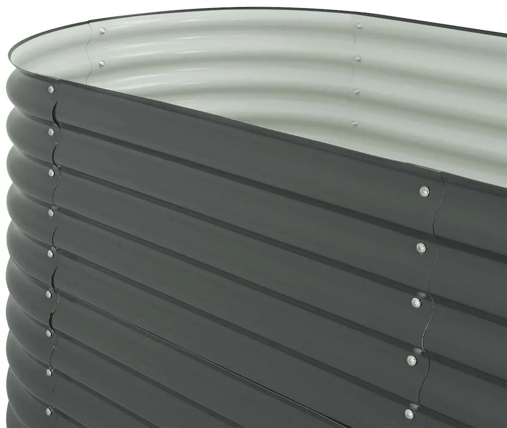 Canteiro elevado de jardim aço galvanizado 320x80x81cm cinzento