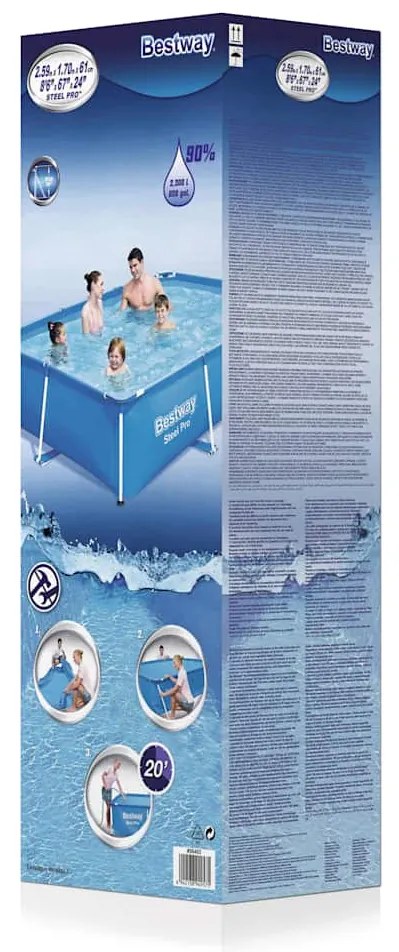 Piscina Steel Pro com estrutura de aço 259x170x61 cm 56403