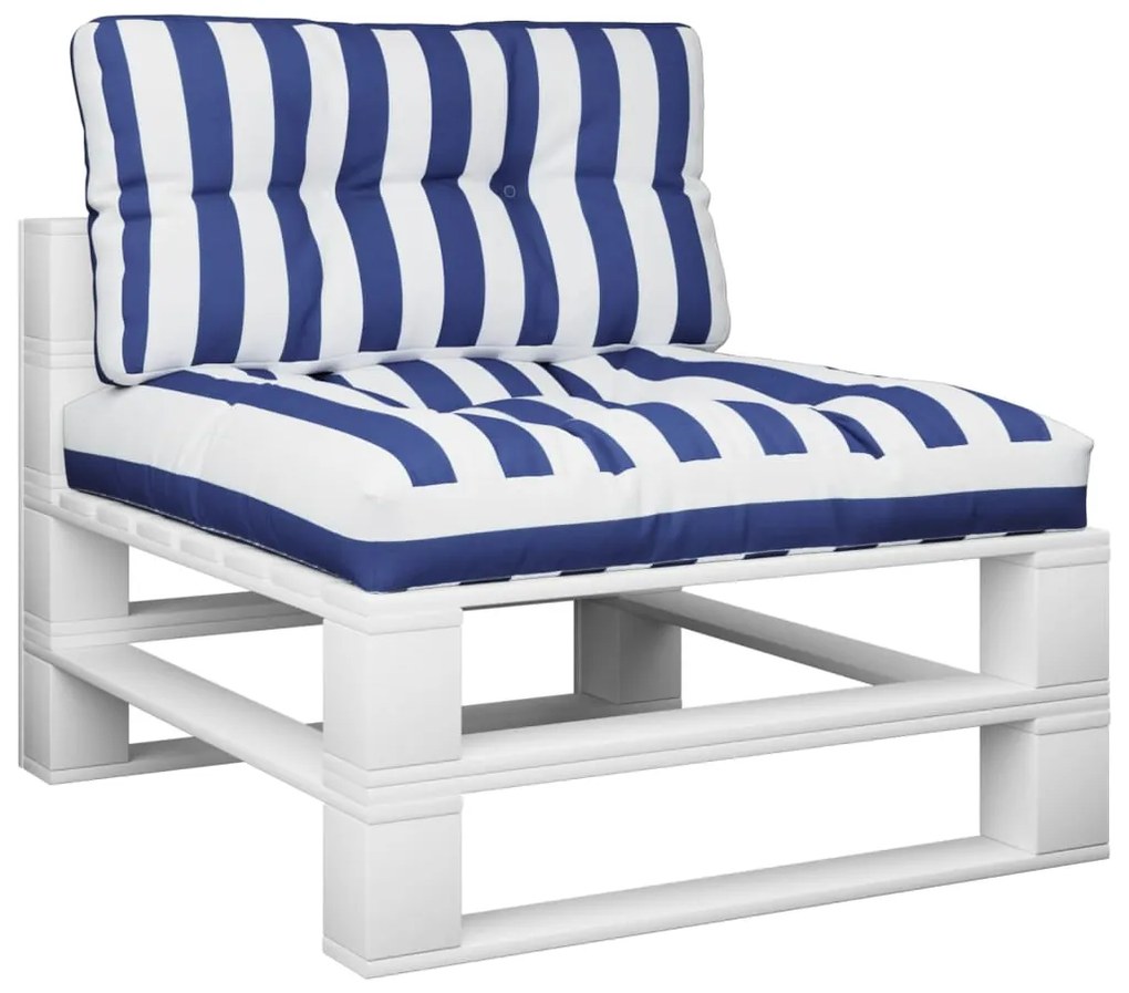 Almofadões p/ móveis de paletes 2 pcs tecido riscas azul/branco
