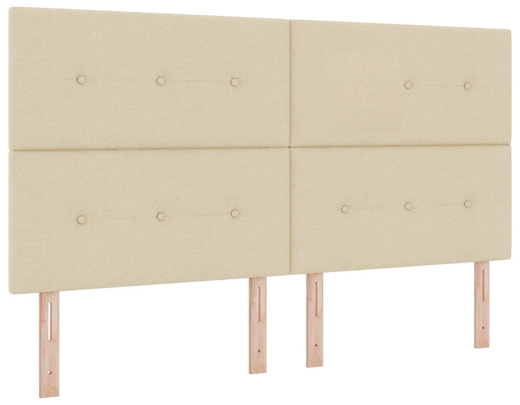 Cabeceira vidaXL com Botões Estofada Creme 180 cm Tecido