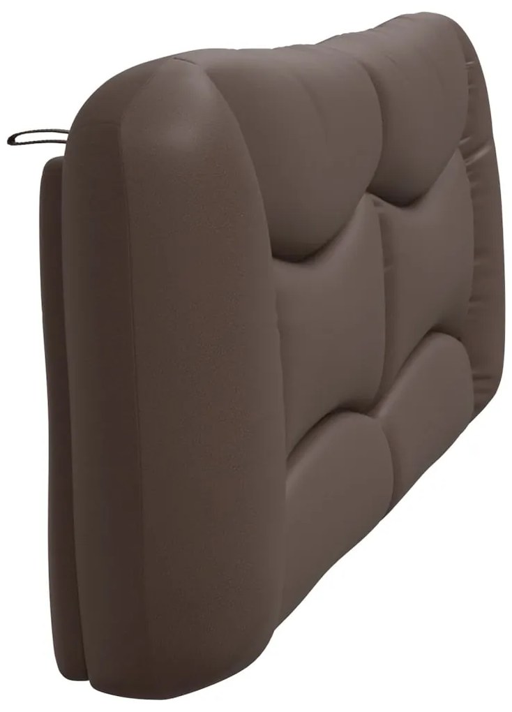 Almofadão de cabeceira 200 cm couro artificial castanho