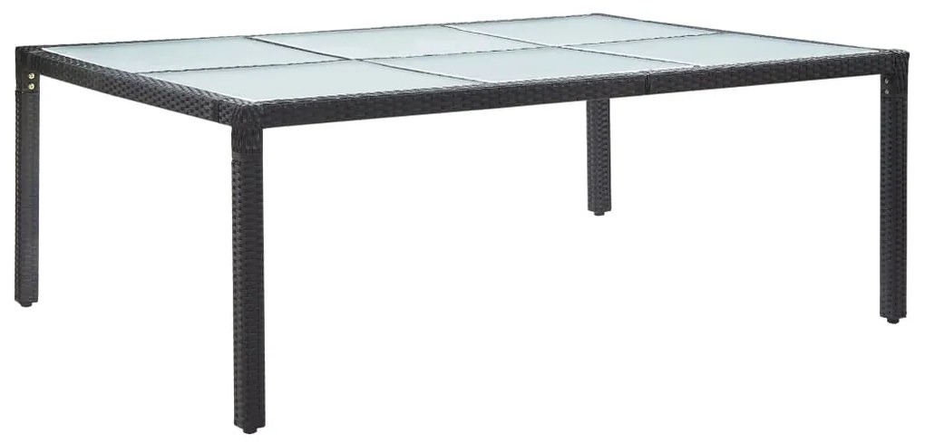 Mesa de jantar p/ exterior 200x150x74 cm vime PE preto