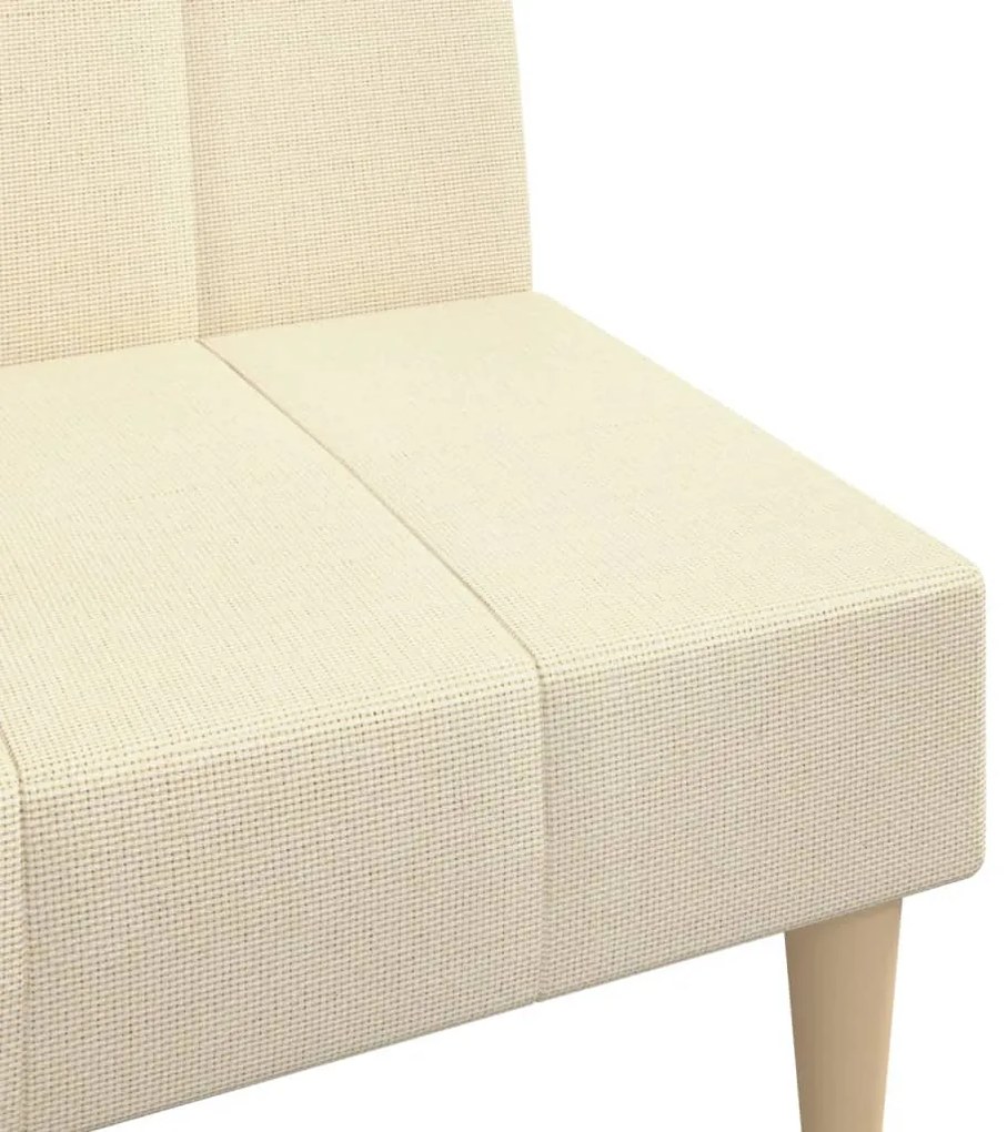 Sofá-cama de 2 lugares tecido cor creme