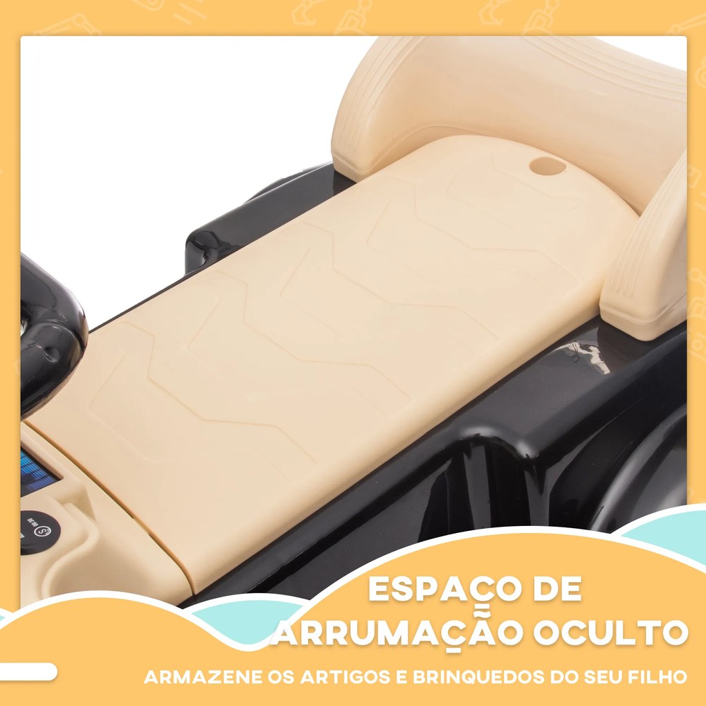 Carro Andador com Licença da Mercedes-Benz 300S com Armazenamento Volante Sistema Anti-Tombo  77,5x41,5x45 cm Preto