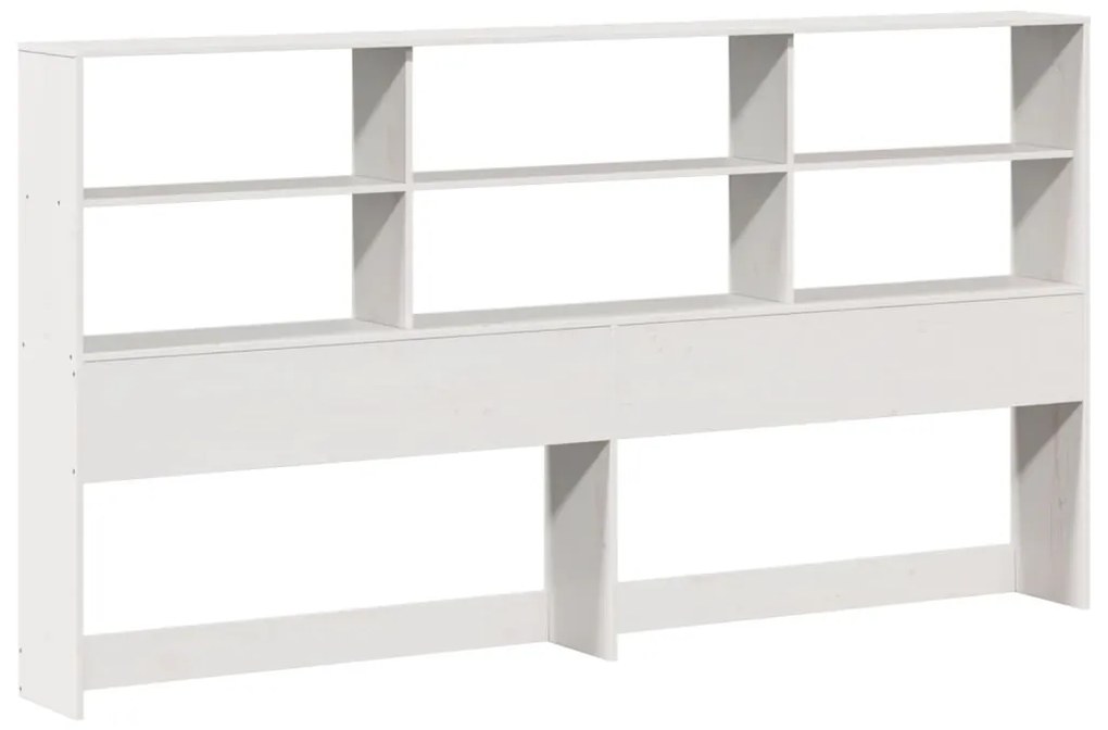 Cama com estante sem colchão 200x200 cm pinho maciço branco