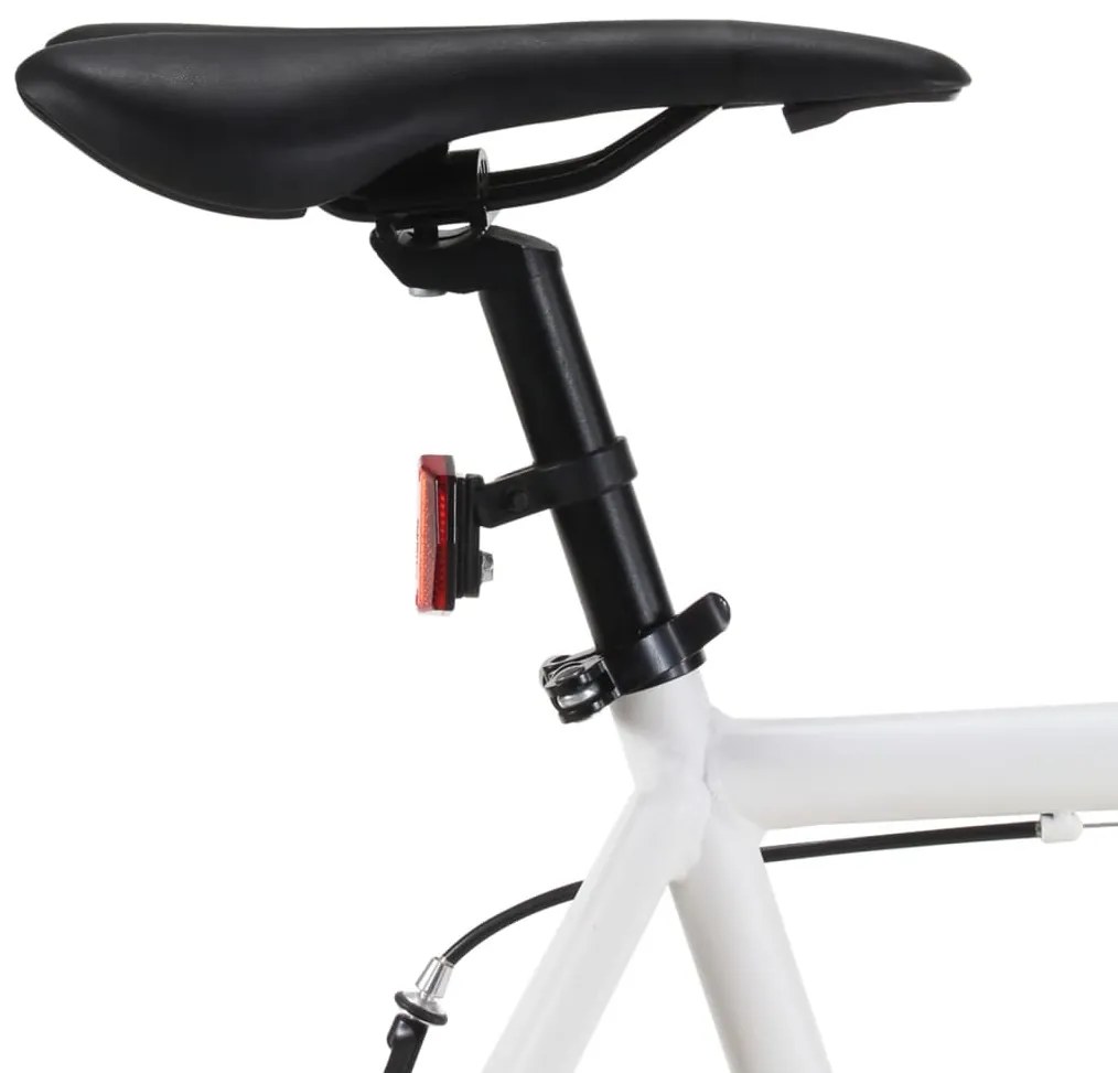 Bicicleta de mudanças fixas 700c 55 cm branco e azul