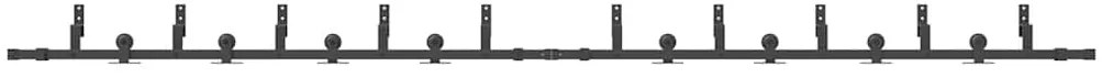 Kit de ferragens para porta deslizante 427 cm aço preto