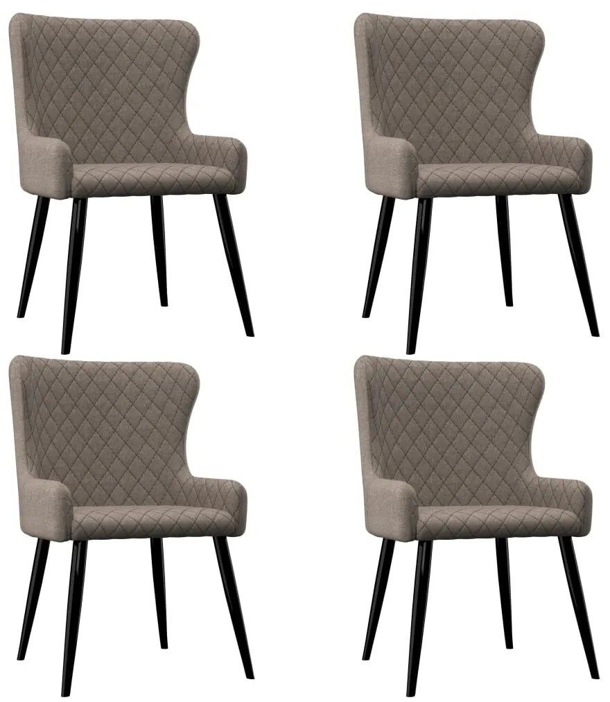 vidaXL Cadeiras de jantar 4 pcs tecido cinzento-acastanhado