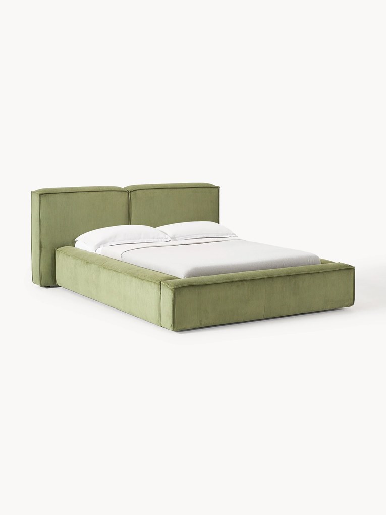 Corduroy Upholstered Bed Lennon with Storage Space