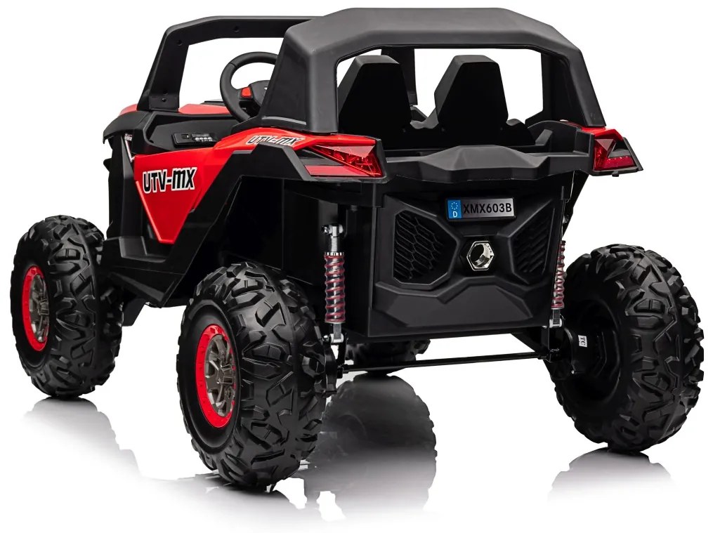 Carro elétrico para Crianças 24V 2 Lugares 4x4 Buggy UTV-MX 2000N Rodas de EVA, Assento de couro Vermelho