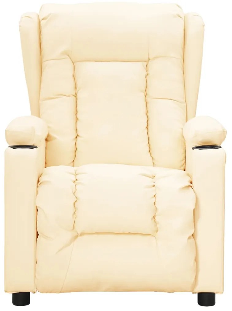 Poltrona elevatória couro artificial cor creme