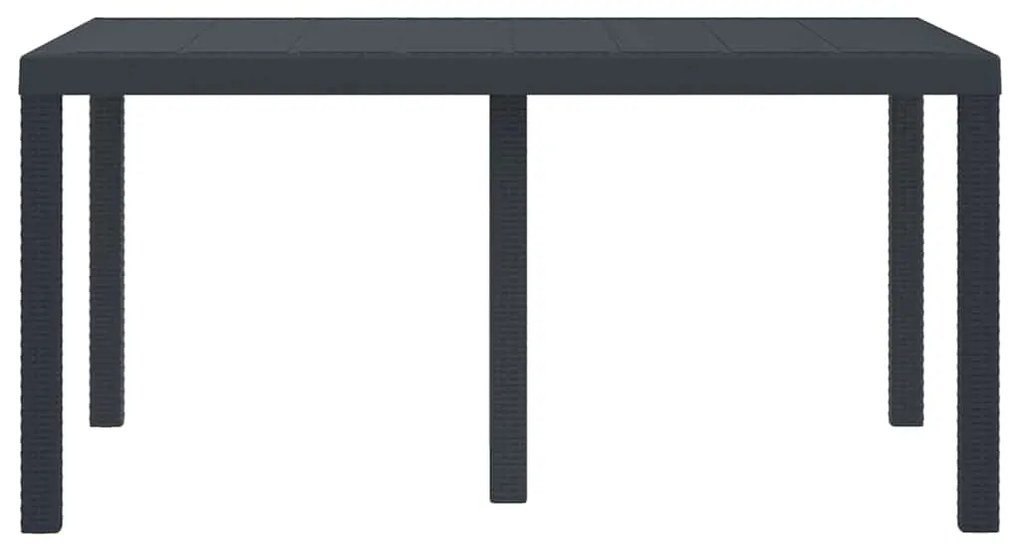 Mesa de Jardim Antracite 150x100x73 cm em Rattan Sintético