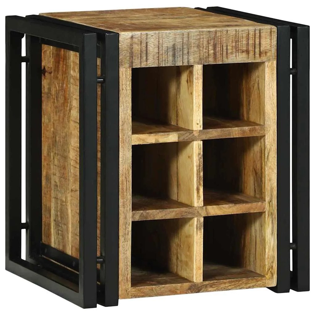 Rack de Vinho 34,5 x 35 x 39 cm Madeira Sólida de Mangueira Rústica