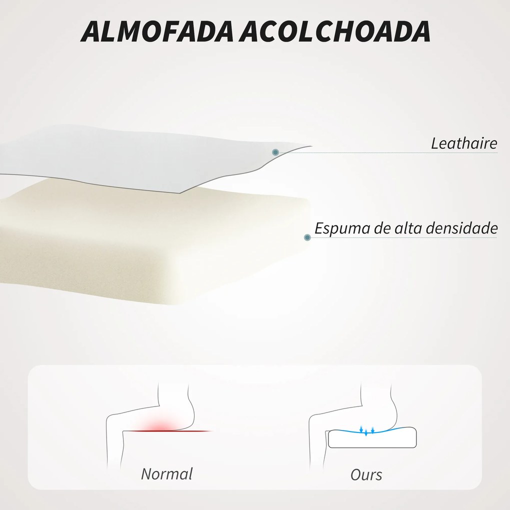 Cadeira de Escritório com Encosto Alto Cadeira para Secretária com Altura Ajustável Função Inclinável 61x62x106-116 cm Branco