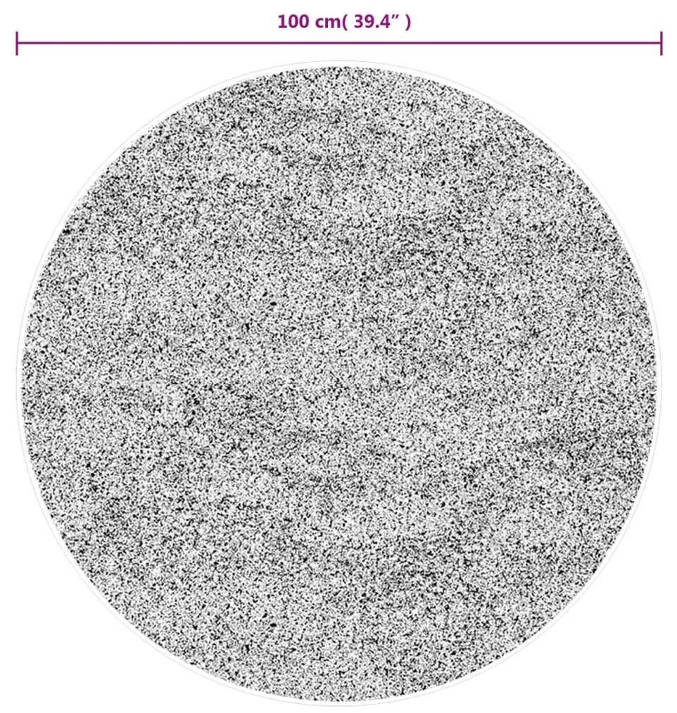 Tapete shaggy de pelo alto PAMPLONA Ø 100 cm azul