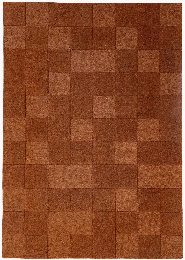 Tapete em lã tufado à mão Checkerboard