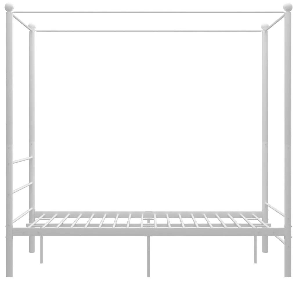 Estrutura de cama com dossel 120x200 cm metal branco