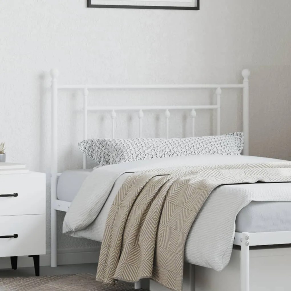 Cabeceira de cama 107 cm metal branco