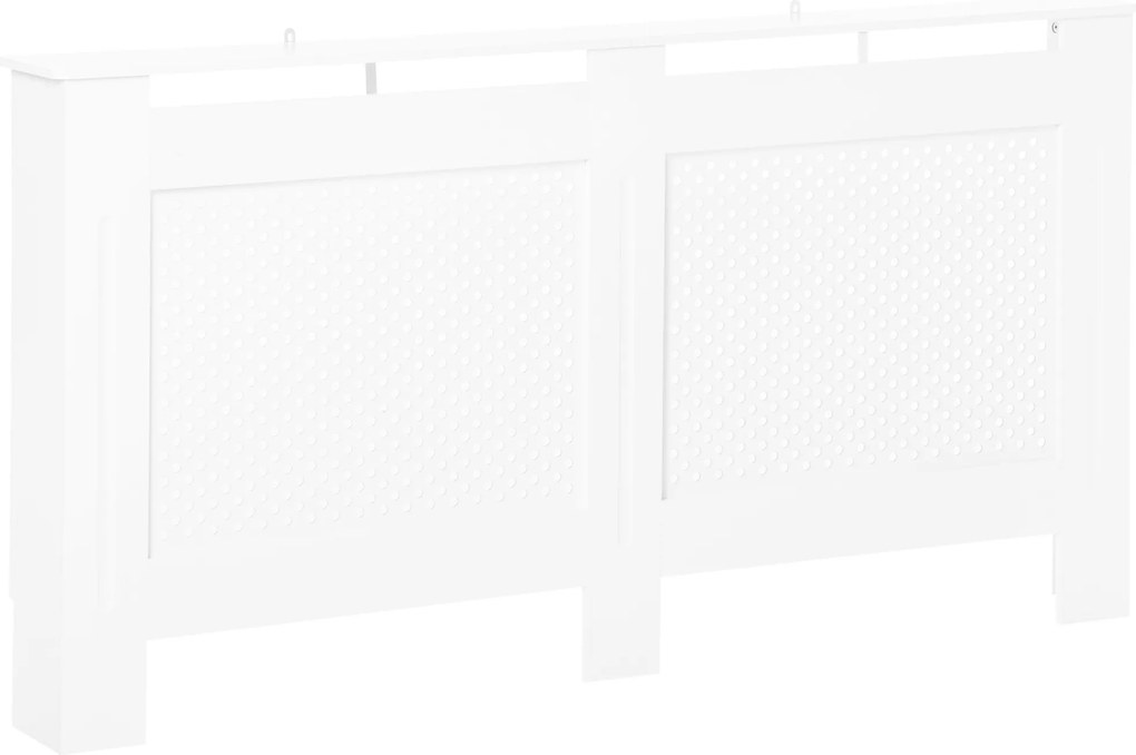 HOMCOM Cobertura para Radiador em MDF com Ripas e Prateleira Superior 151,5x19x82 cm Branco | Aosom Portugal