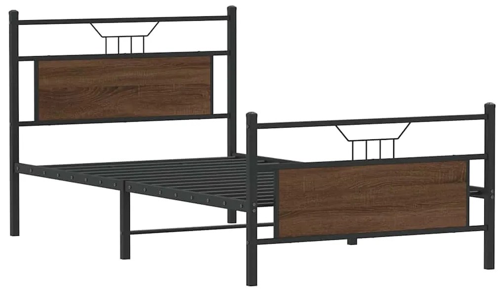 Estrutura cama s/ colchão derivados madeira carvalho castanho
