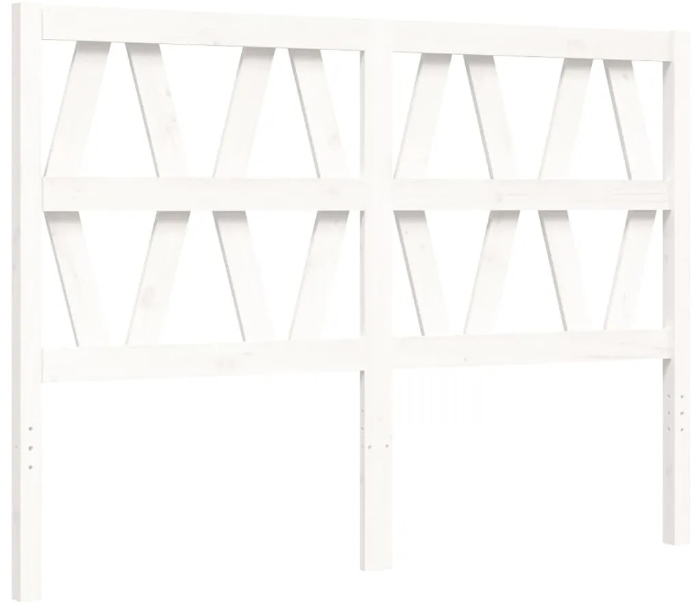 Estrutura de cama com cabeceira 120x200cm madeira maciça branco