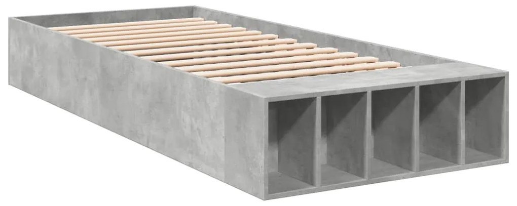 Estrutura de cama 100x200 cm derivados de madeira cinza sonoma