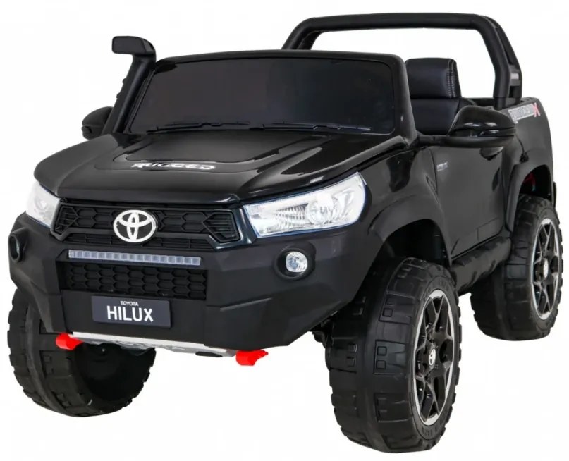 Carro elétrico para Crianças Toyota Hilux 12V, 4x4 Rodas Espuma EVA, Assento couro ecológico Preta
