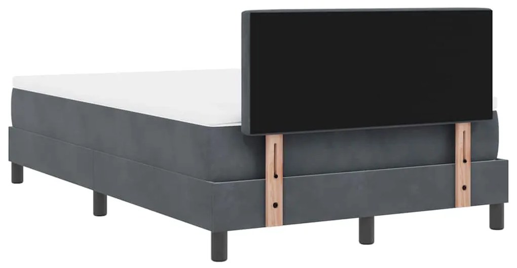 Cama Box com Colchão vidaXL Cinza Escuro 120x200 cm Veludo