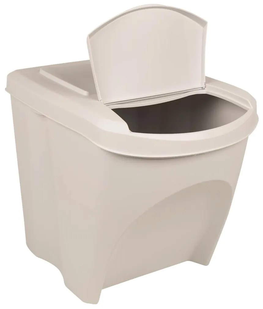 Caixotes do lixo empilháveis 3 pcs 75 L polipropileno branco
