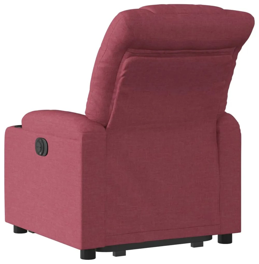 Poltrona reclinável elevatória elétrica tecido vermelho-tinto
