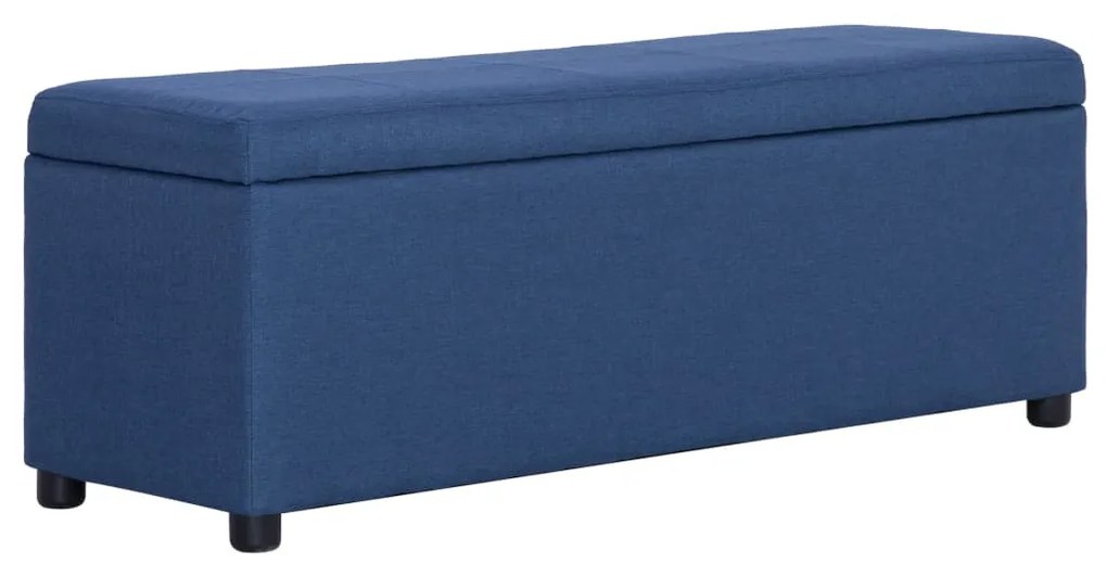 vidaXL Banco c/ compartimento de arrumação 116 cm poliéster azul