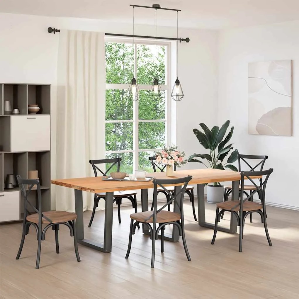 Pés para mesa de jantar em forma de V, 3 peças, antracite, 80x(72-73,3