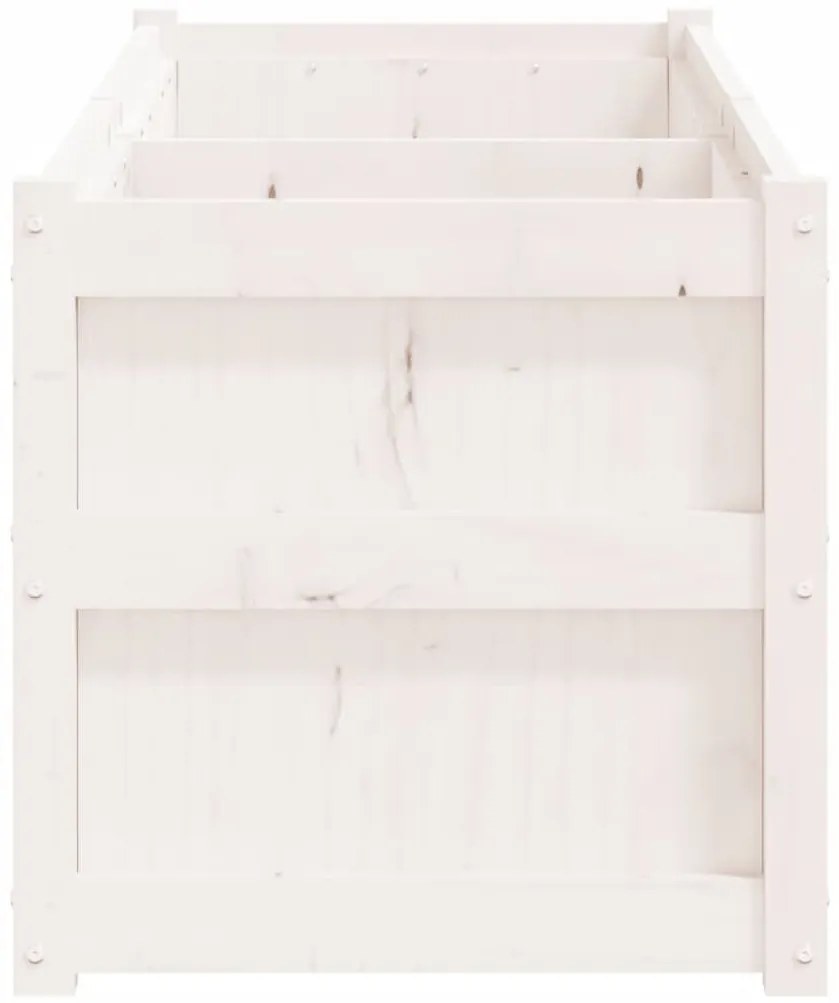 Vaso/floreira de jardim 150x50x50cm madeira pinho maciça branco