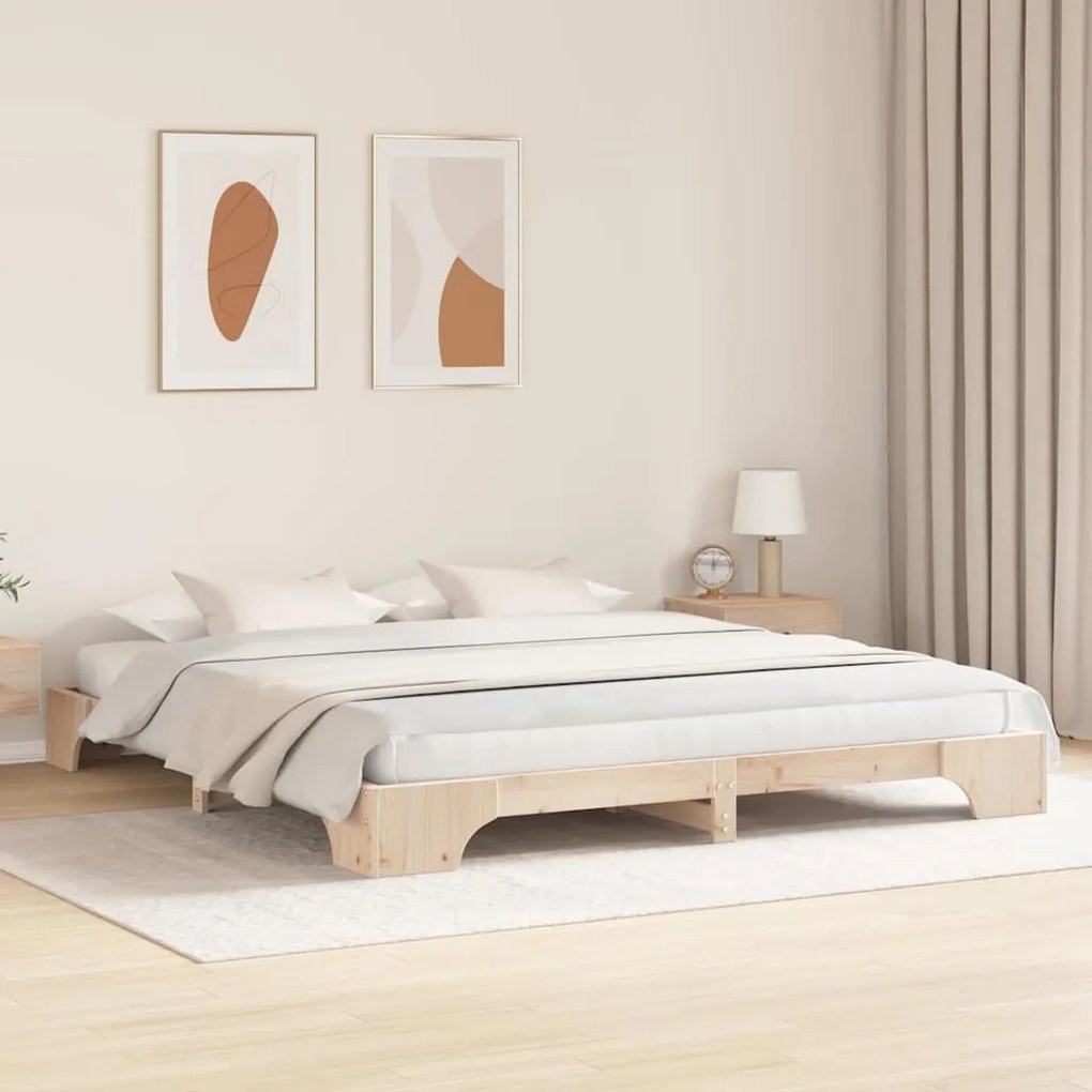 Cama 180x200 cm em Madeira de Pinho Sólido