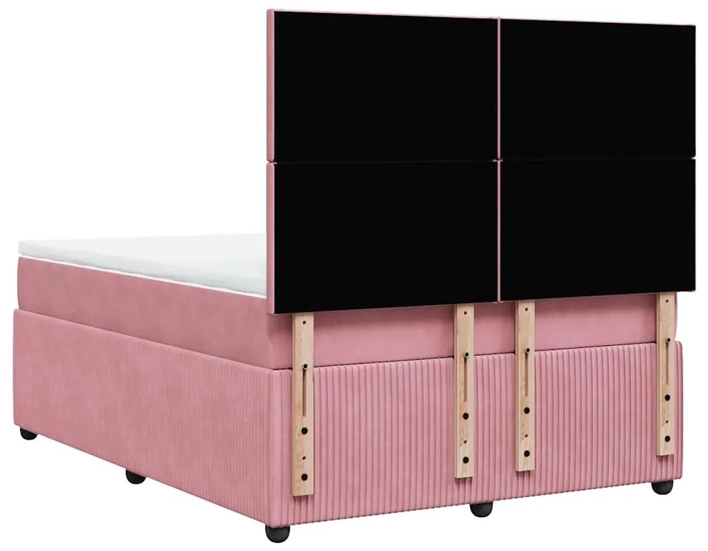 Cama com molas/colchão 160x200 cm veludo rosa