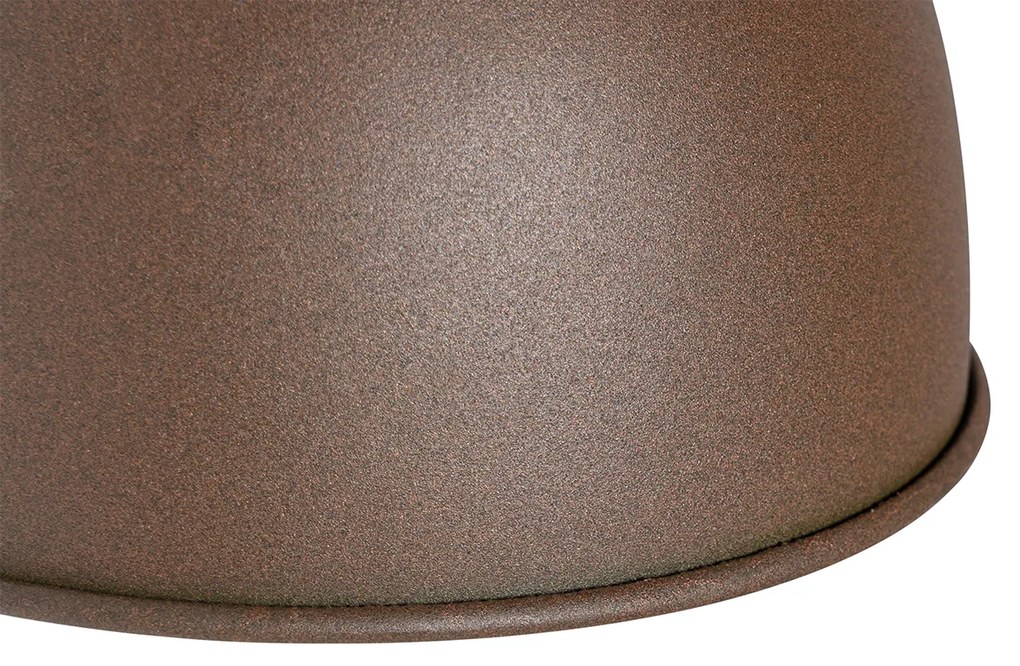 Candeeiro de parede exterior industrial castanho ferrugem redondo IP44 - Natas Industrial