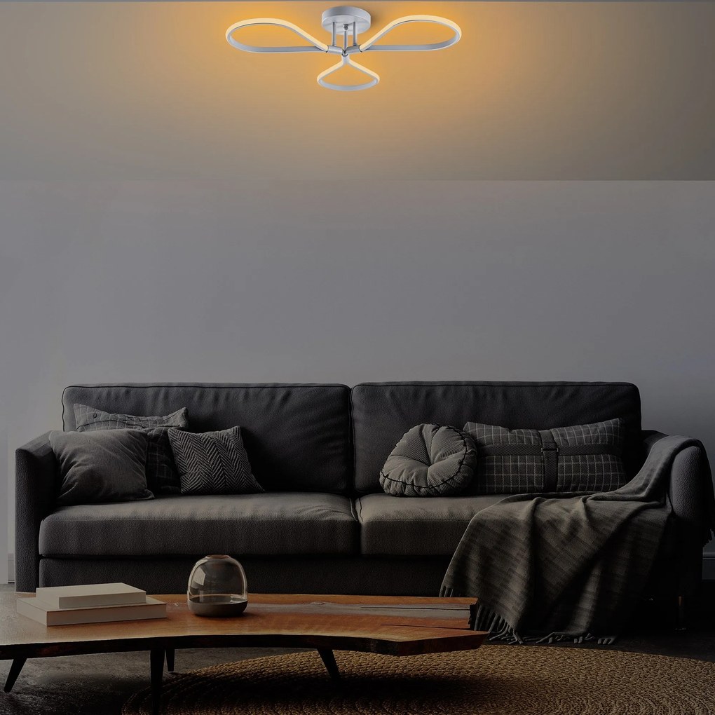 Candeeiro de Teto Damla – Cinza – 68 cm x 14 cm x 68 cm