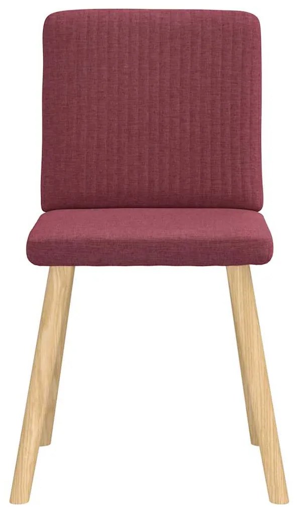 Cadeiras de jantar 6 pcs tecido vermelho-tinto