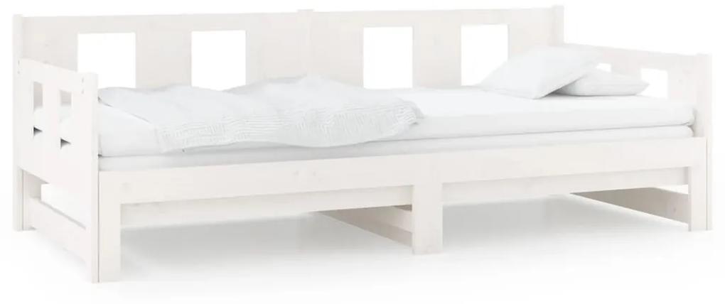 Estrutura sofá-cama de puxar 2x(80x200) cm pinho maciço branco
